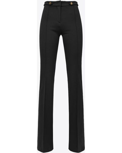 Pinko Flared Pants With Buttons - Black