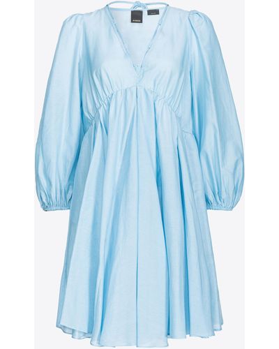Pinko Cotton And Silk Voile Dress - Blue