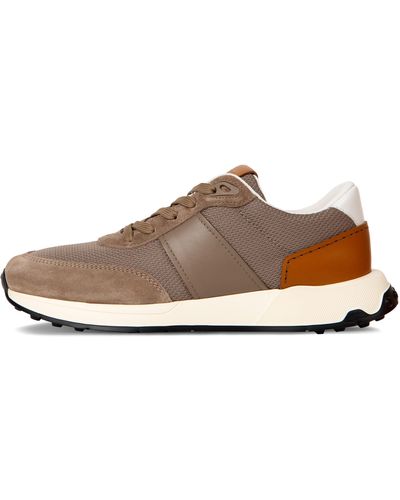 Pockets Tods Runners Leather Technical Fabric Grey/brown