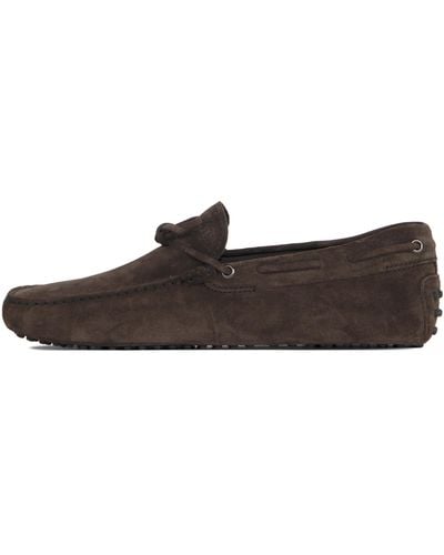 Pockets Tods Gommino Suede Driving Shoes Dark Brown