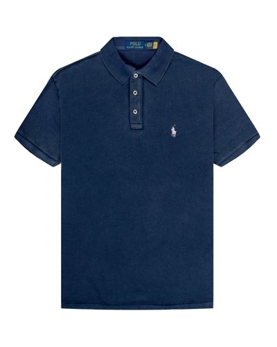 Polo Ralph Lauren Custom Slim Fit Spa Terry Polo Shirt Washed Navy - Blue