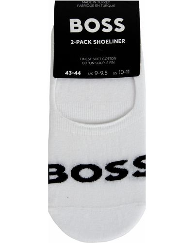 BOSS Hugo 2p Sl Uni Logo Shoe Liners White - Black