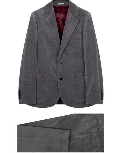 Brunello Cucinelli 'cashmere' Corduroy Suit Grey