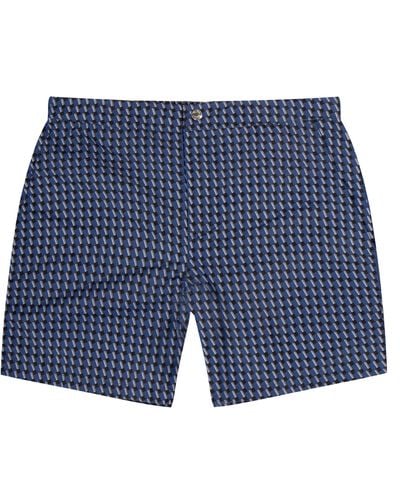 Paul Smith Cube Geo Print Swim Shorts Navy - Blue