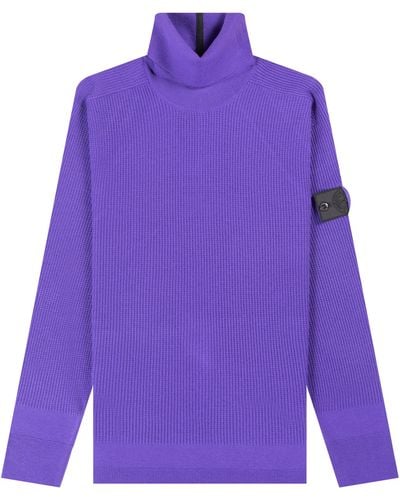 Stone Island Shadow Project 'stretched Waffle' Roll Neck Purple