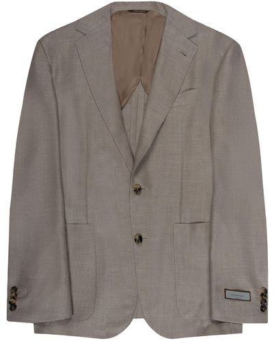 Canali Wool, Silk & Linen Blazer Taupe - Grey