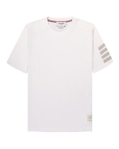 Thom Browne 4 Bar Armed Striped T-shirt White