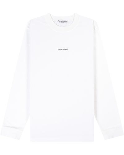 Acne Studios 'erwin Stamp' Long Sleeve Logo T-shirt White