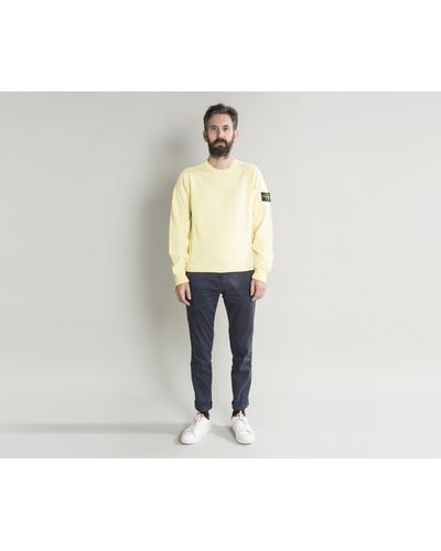 Stone Island Garment Dyed Lightweight Sweatshirt Washed Lemon - Multicolour
