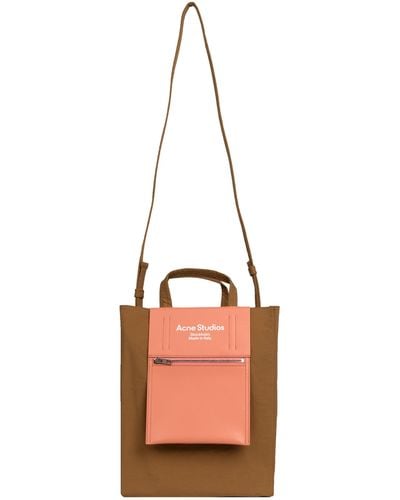 Acne Studios Papery Medium Nylon Tote Bag Brown/pink
