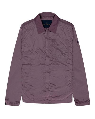 Paul & Shark Crinkle Overshirt Lilac - Purple