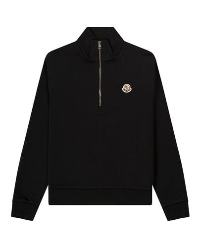 Moncler Ls 1/4 Zip Sweatshirt Black