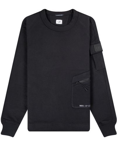 Pockets Cp Company 'metropolis' Zip Pocket Arm Patch Sweatshirt Black