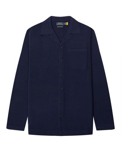 Polo Ralph Lauren Washable Wool Long Sleeve Cardigan Hunter Navy - Blue