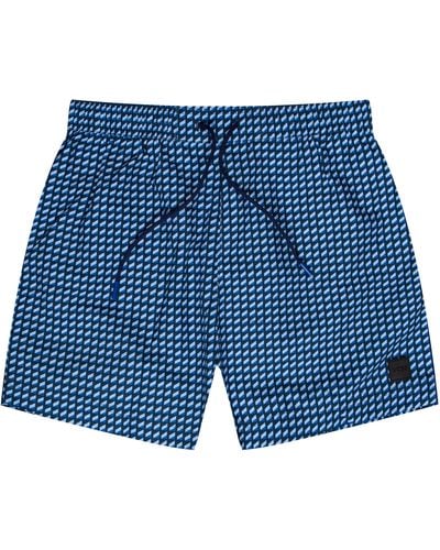 BOSS Vibe Geo Printed Swim Shorts Blue