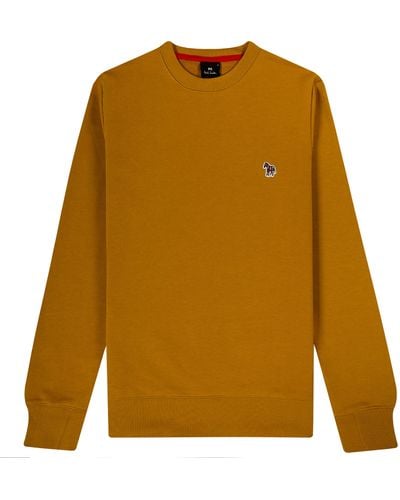 Paul Smith Ps Regular Fit Zebra Logo Crew Sweatshirt Mustard - Multicolour