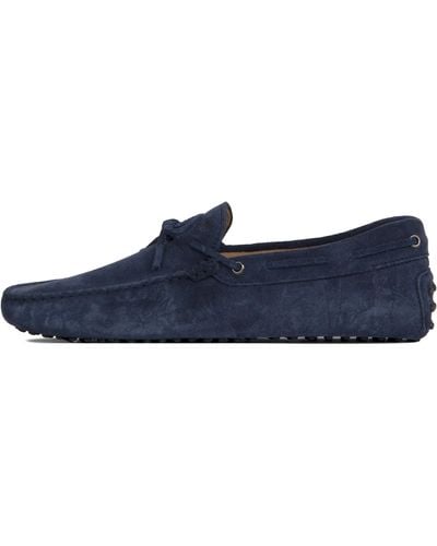 Pockets Tods Gommino Suede Driving Shoes Navy - Blue