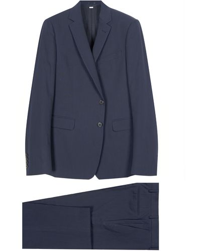 Pockets Dries Van Noten Kayne Cotton Suit Navy - Blue