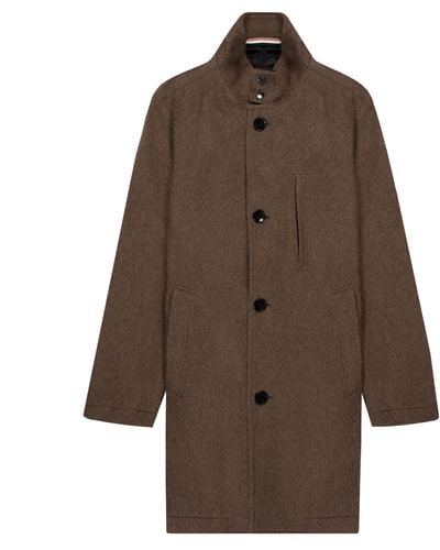 BOSS Hugo H-hyde Standup Slim Fit Wool Blend Coat Medium Beige - Brown