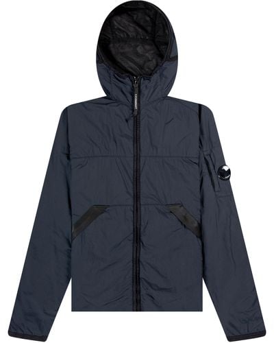 Pockets Cp Company 'g.d.p. Polartec' Hooded Jacket Total Eclipse - Blue