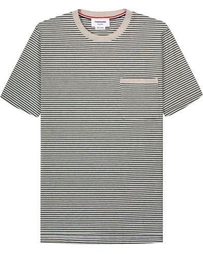 Thom Browne Thin Striped T-shirt Grey/navy