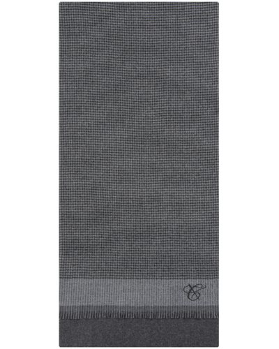 Canali 'houndstooth' Scarf Charcoal - Grey