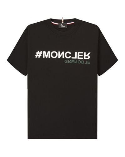 Moncler Grenoble Hashtag Printed Logo T-shirt Black