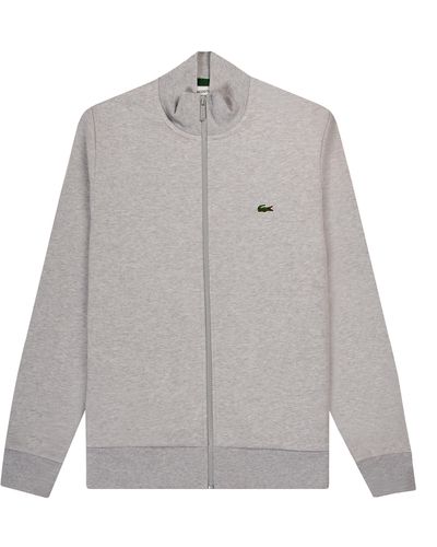 Lacoste Classic Logo Full Zip Sweatshirt Grey Chine