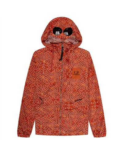C.P. Company Inca Printed Goggle Jacket Gold Flame - Red
