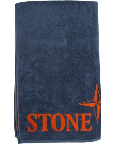 Stone Island Embroidered Beach Towel Blue/orange