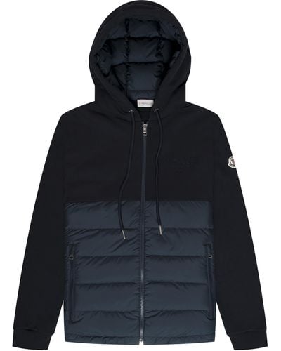 Moncler 1952 Quilted Detail Hooded Sweatshirt Navy - Blue