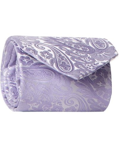 Eton Paisley Printed Silk Tie Purple