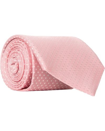 Canali Polka Dot Silk Tie Pink/white