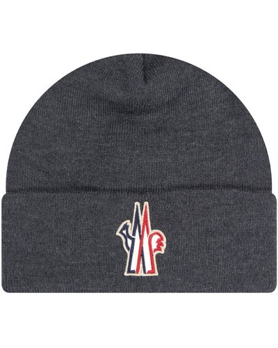 Moncler Grenoble 'logo-patch' Knitted Beanie Charcoal Grey