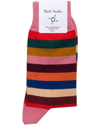 Paul Smith Floyd Striped Sock Pink - Red