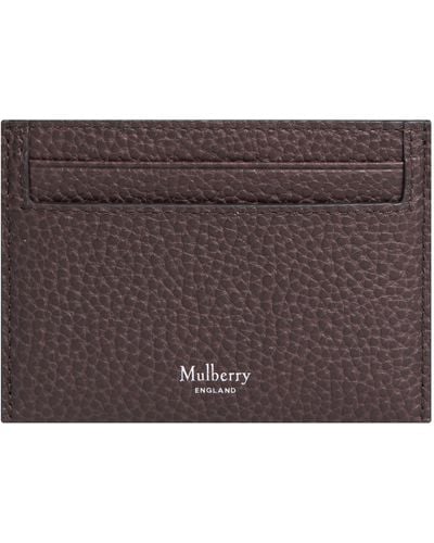 Mulberry Grained Leather Card Slip Oxblood - Multicolour