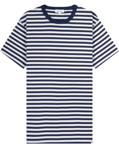 Norse Projects 'niels' Classic Stripe T-shirt White/dark Navy - Blue