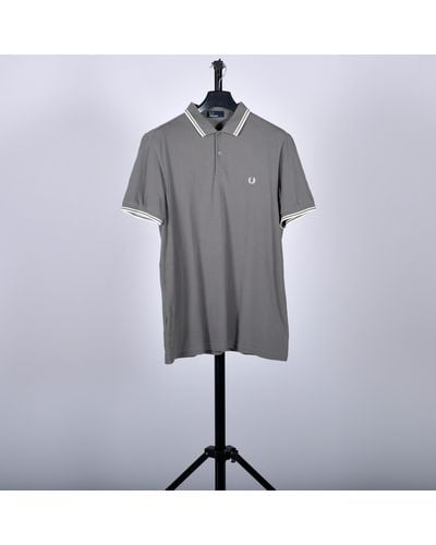 Pockets Re- Fred Perry Classic Polo Light Grey/white
