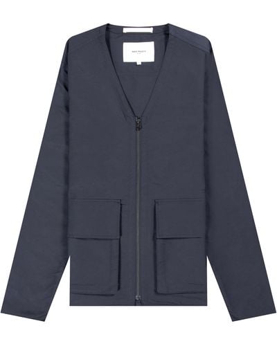 Norse Projects Otto Econyl Canvas Zip Jacket Navy - Blue