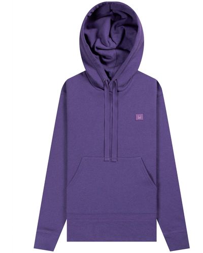 Acne Studios 'ferris Face' Hooded Sweatshirt Electric Purple