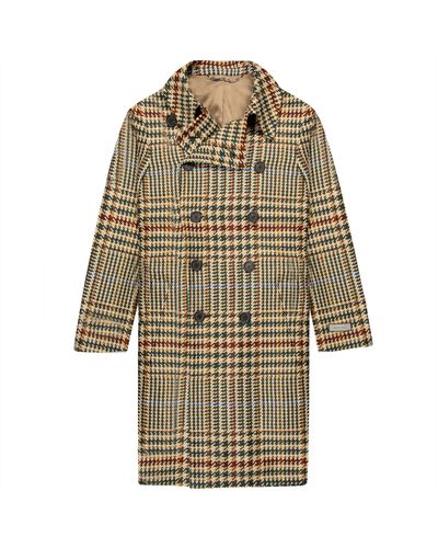 Canali Nuvola Wool And Cashmere Double Breasted Coat Multi - Multicolour