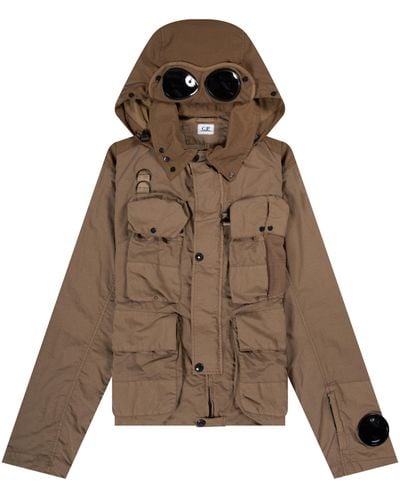 Pockets Cp Company 'flatt Nylon' La 500 Miglia Jacket Friar Brown