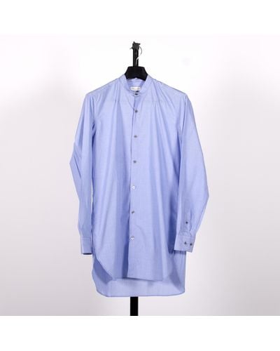 Pockets Dries Van Noten Grandad Collar Cole Shirt Sky Blue