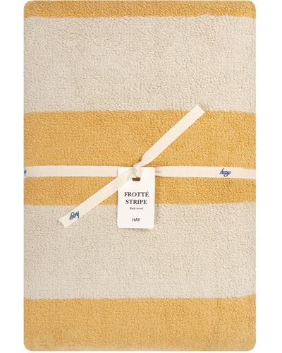 Pockets Hay 'frotte' Striped Bath Towel Warm Yellow - Multicolour