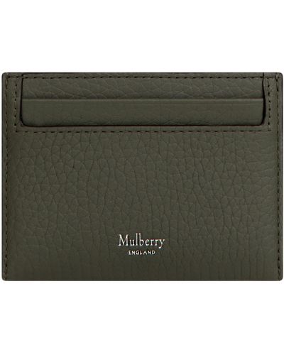 Mulberry Grained Leather Card Slip Uniform Green
