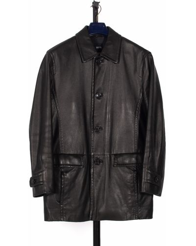 Pockets Re- Leather Jacket Black