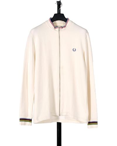 Pockets Re- Fred Perry Bradley Wiggins Full Zip Track Top Off White - Natural