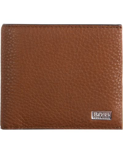 BOSS Hugo Crosstown C_4 Cc Co Leather Wallet Tan - Brown