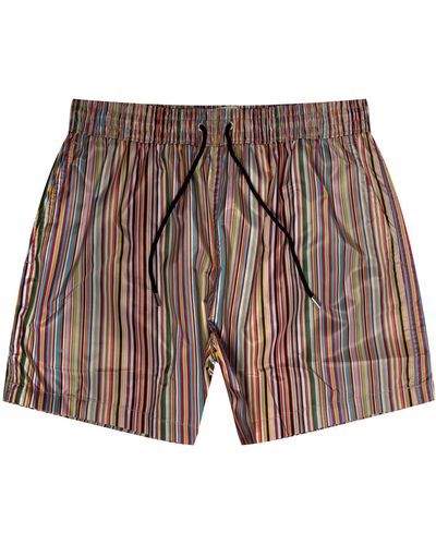 Paul Smith Classic Striped Swim Shorts Multi - Red