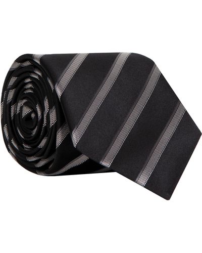 Canali Diagonal Bar Stripe Tie Black